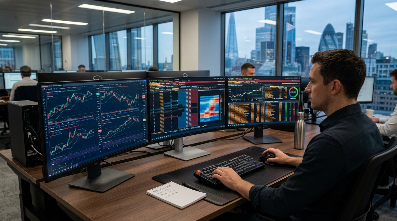 Institutional Forex Trading Multi-Monitor Workstation